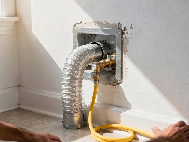 Pinellas Park Dryer Vent Cleaning certified technician performing specialized gas dryer vent cleaning in Pinellas Park